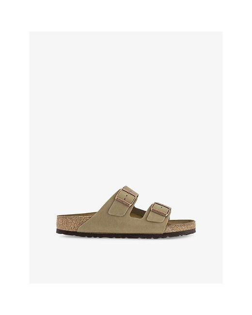 Birkenstock Natural Arizona Double-Strap Suede Sandals for men