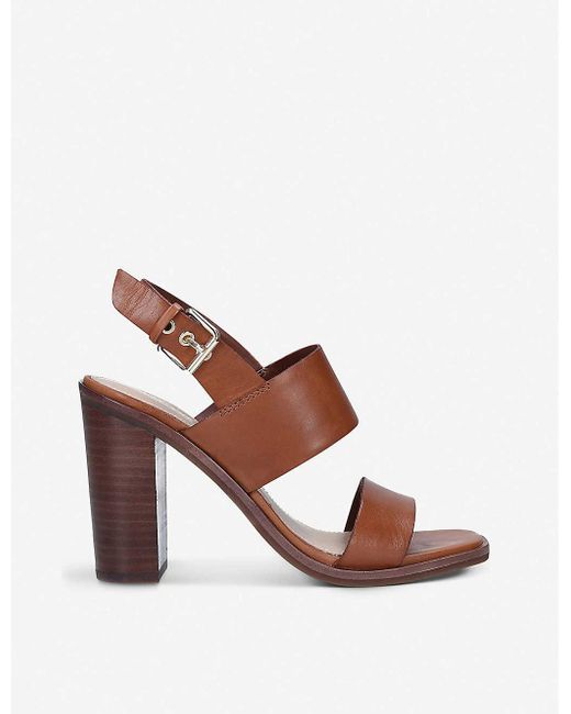ALDO Brown Fielia Block-heel Leather Sandals