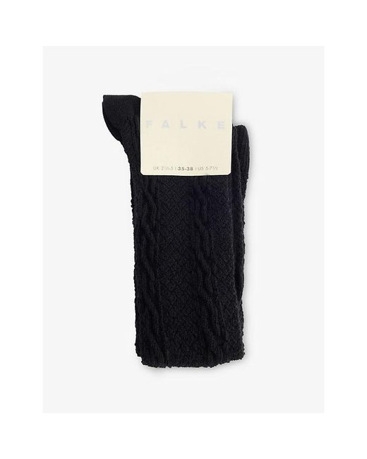 Falke Black Declivity Knee-High Wool-Blend Socks