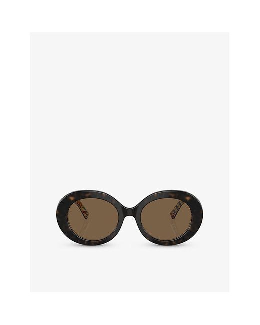 Dolce & Gabbana Brown Dg4448 Oval-frame Acetate Sunglasses