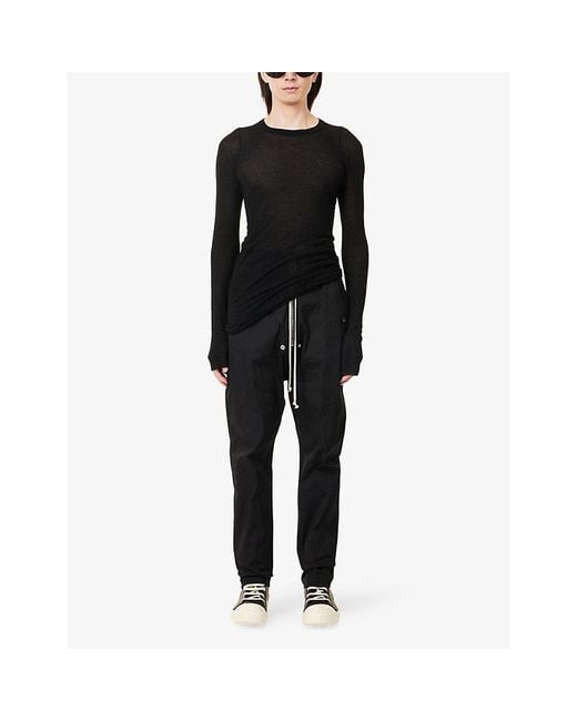 Rick Owens Blue Bela Straight-Leg Cotton Trousers for men