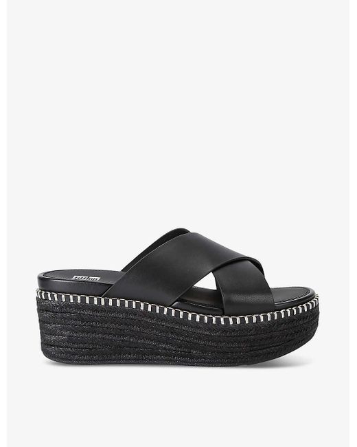 Fitflop Black Eloise Cross-strap Leather Sandals