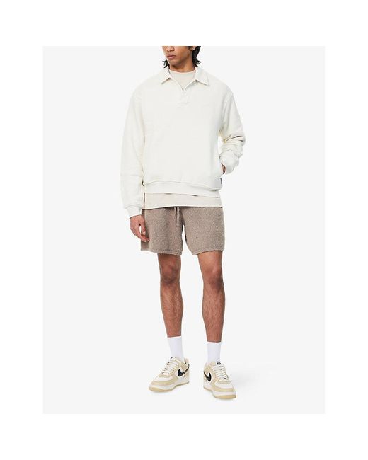 The Couture Club Natural Boucle Relaxed-Fit Knitted Shorts for men