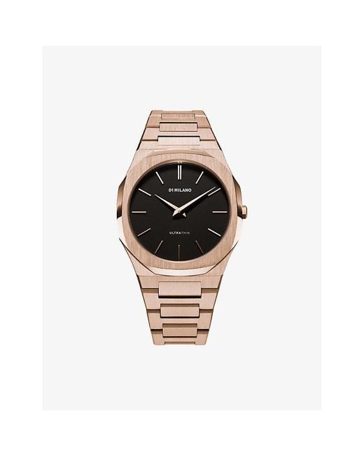 D1 Milano Metallic D1-Utbj42 Ultra Thin Rose- Pvd Plated Stainless-Steel Quartz Watch for men