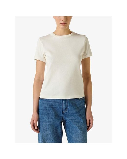 Soeur White Astride Cotton-Jersey T-Shirt