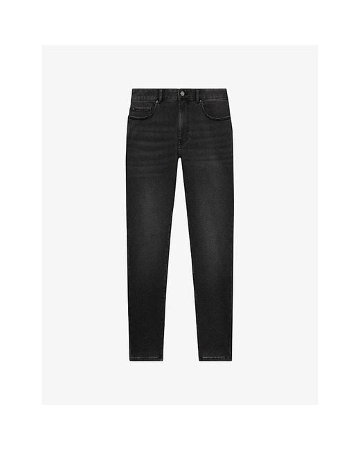 Reiss Black Maddison Tapered Slim-Fit Denim Jeans for men