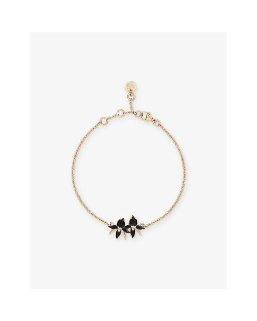 Shaun Leane Metallic Orchid Flower 18Ct- Vermeil And Diamond Bracelet