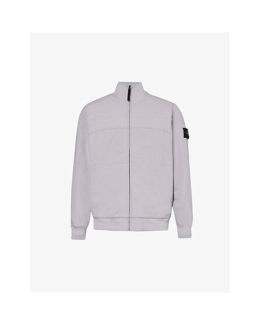 Stone Island Purple Branded-badge Funnel-neck Stretch-woven Jacket X for men