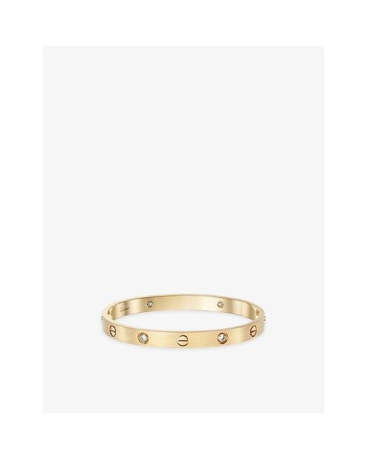 Cartier Natural Love Classic Brushed 18Ct- And 0.42Ct Diamond Bracelet