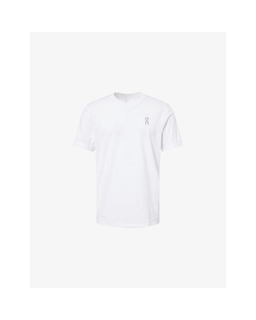 On Shoes White Train-T Graphic-Print Woven T-Shirt for men