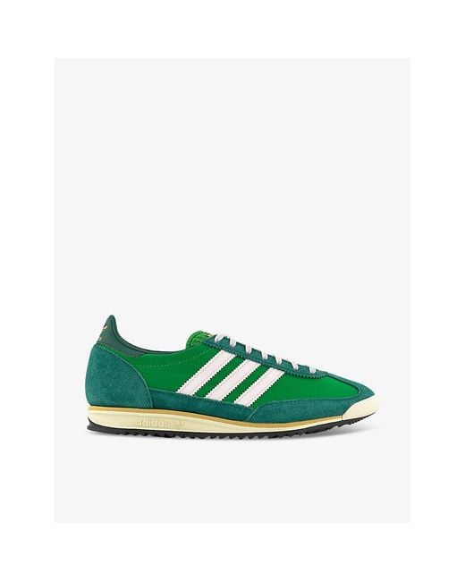 Adidas Green Sl 72 Suede And Mesh Low-top Trainers 7.