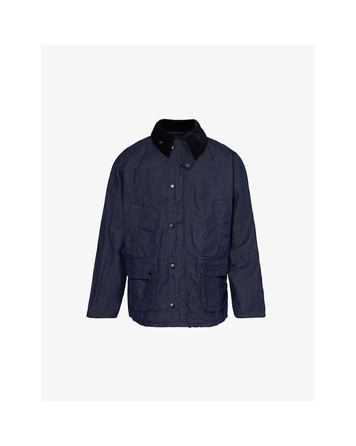 Barbour Blue Bedale Corduroy-collar Denim Jacket for men