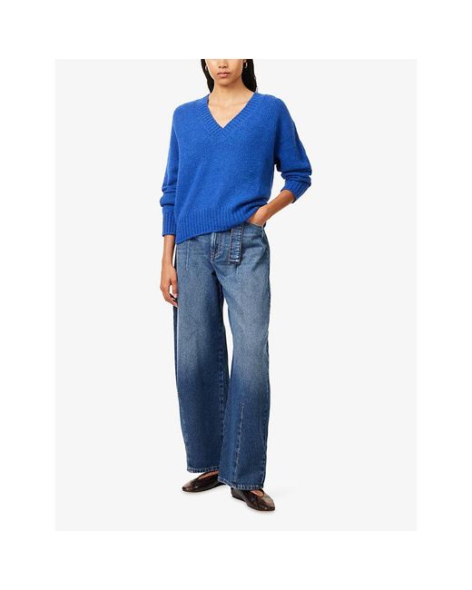 Weekend by Maxmara Blue Baggy Matching-Belt Denim Jeans