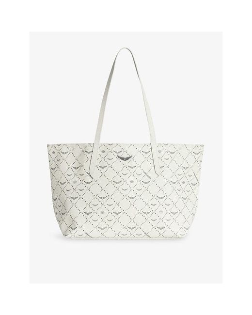 Zadig & Voltaire White Z Shopper Monogram Coated-Canvas Tote Bag