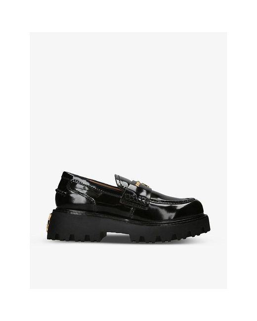 Naked Wolfe Black Flawed Box Leather Loafers