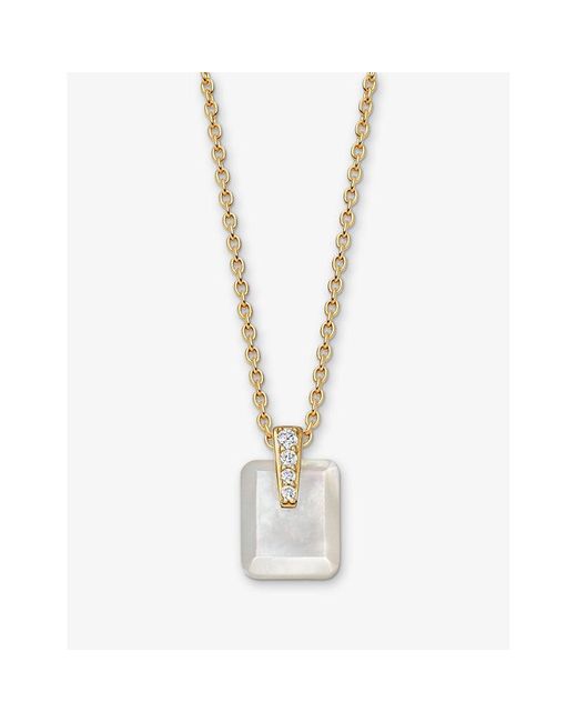 Astley Clarke Metallic Deco 18Ct Vermeil, Sapphire And Mother-Of-Pearl Pendant Necklace