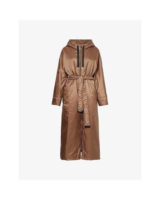 Max Mara Brown Long Padded Parka Jacket