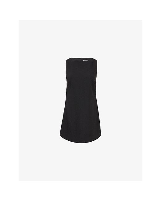 Dissh Black Rowie Boat-Neck Stretch-Woven Mini Dress
