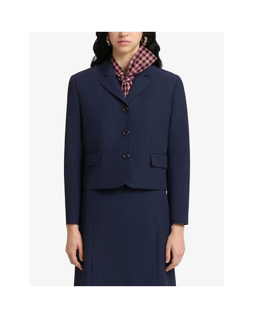 Marni Blue Techno Wool-Blend Jacket