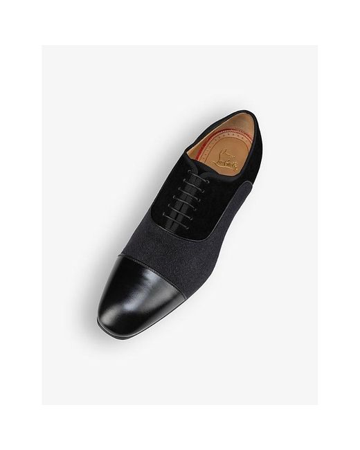 Christian Louboutin Black greggo Leather And Fabric Oxford Shoes for men