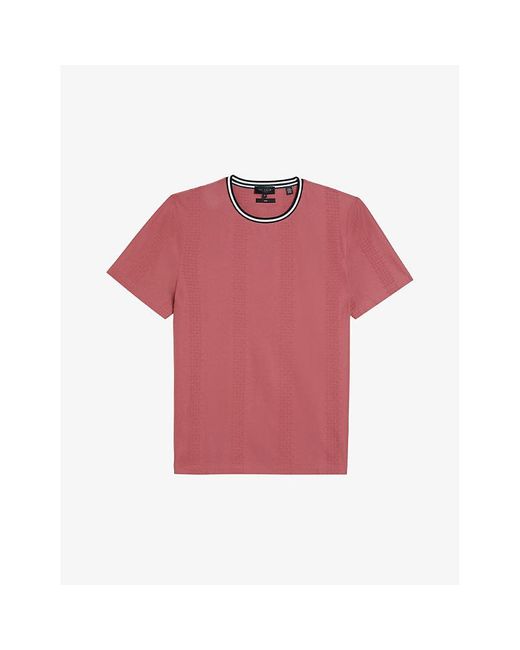 Ted Baker Pink Rousel Jacquard Stretch-cotton T-shirt for men