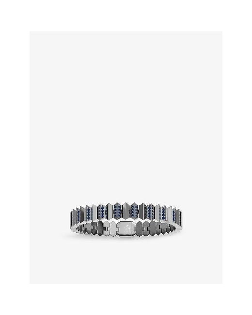 Apm Monaco White Up And Down Sterling- And Cubic Zirconia Bracelet