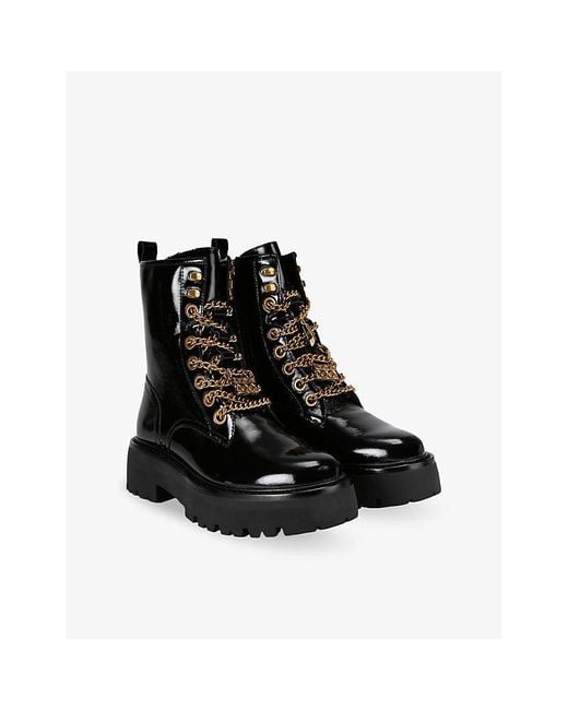 Kurt Geiger Black Matilda Charm Leather Ankle Boots