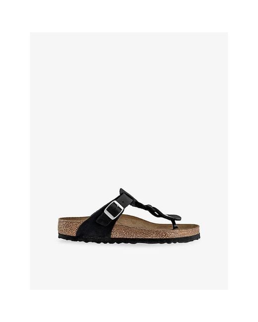Birkenstock Black Toe-Post Leather Sandals