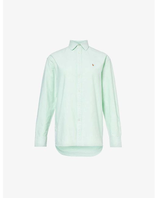 Polo Ralph Lauren Blue Logo-embroidered Regular-fit Cotton Shirt