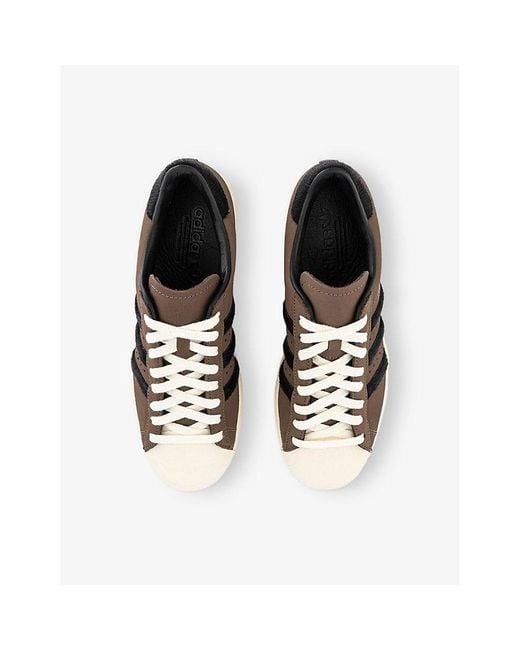 Adidas Black Superstar Vintage Panelled Suede Trainers for men