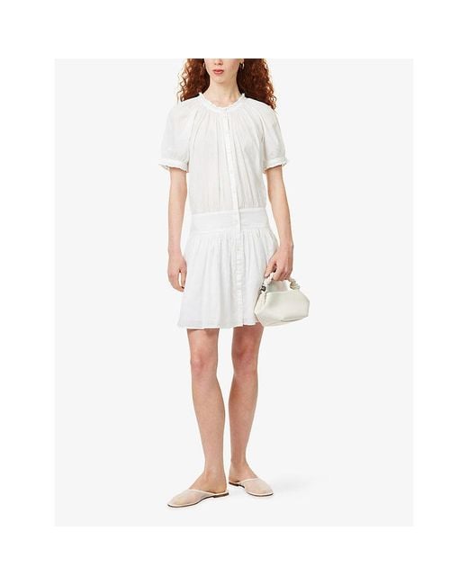 PAIGE White Nisha Short-Sleeve Cotton Dress