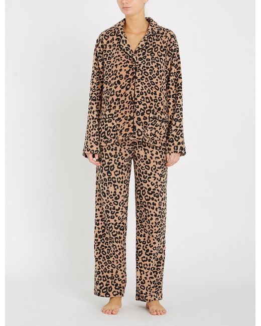 DKNY Leopard-print Fleece Pyjama Set