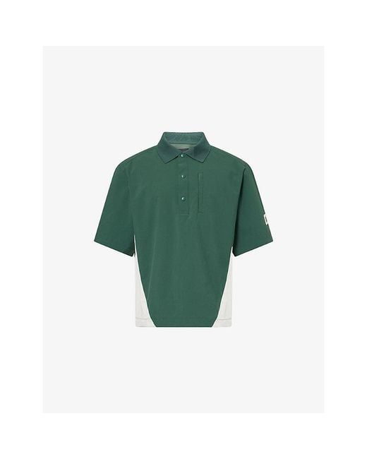 Manors Green Shooter Branded Stretch-Woven Polo Shirt for men