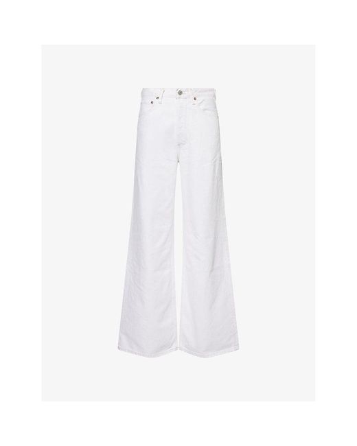 Agolde Women's White Dame Jean Wide-Leg Denim Jeans