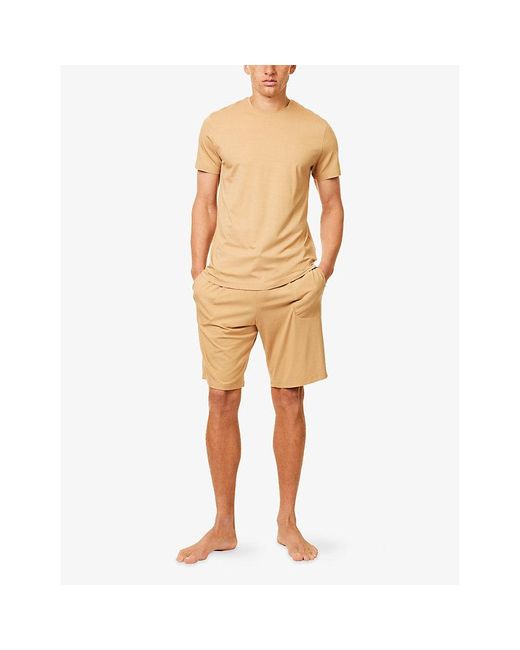 Derek Rose Natural Basel Crewneck Stretch-Modal T-Shirt for men