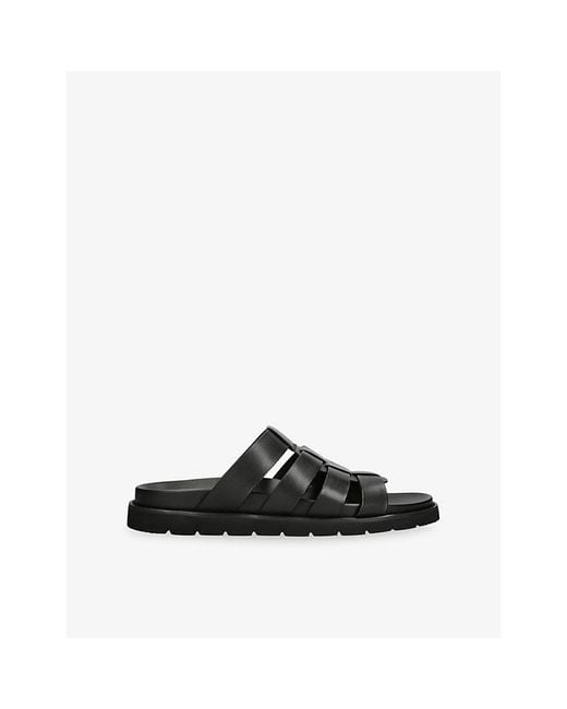 Steve Madden Black Ankara Leather Sandals for men