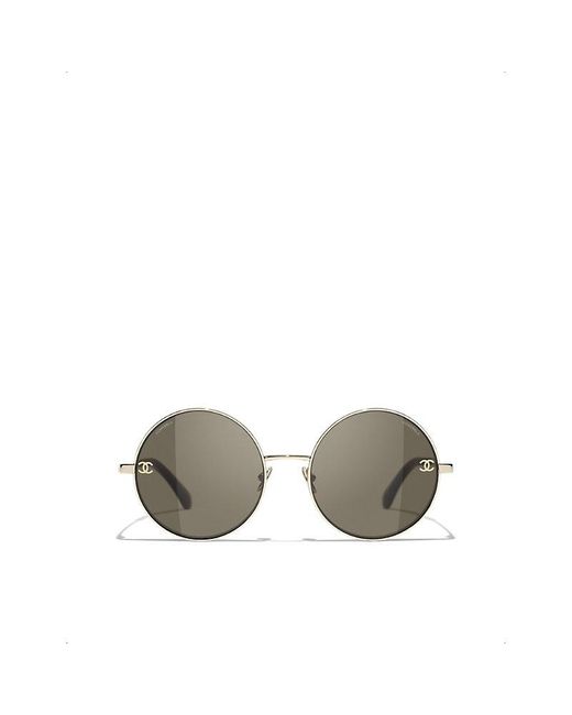 Chanel Gray Round Sunglasses