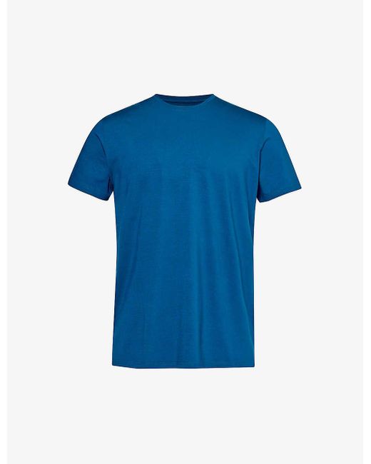 Derek Rose Blue Basel Crewneck Stretch-jersey T-shirt for men