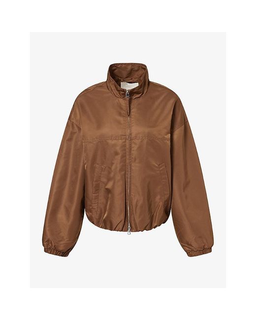 Citizens of Humanity Brown Barracuta Bubble Nylon Bomber Jacket