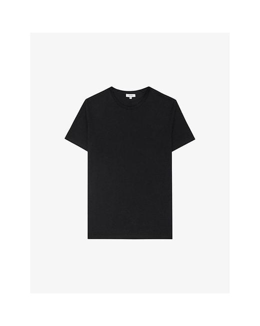 Reiss Black Bless Crewneck Cotton-Jersey T-Shirt for men
