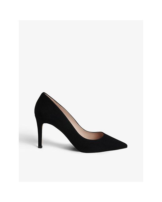 Whistles Black Corie Suede Heeled Pumps