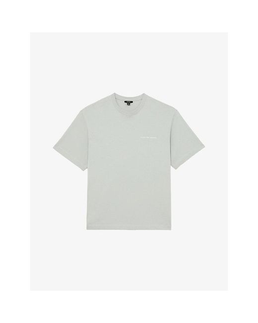 Reiss Gray Casa Logo-Print Cotton-Jersey T-Shirt for men