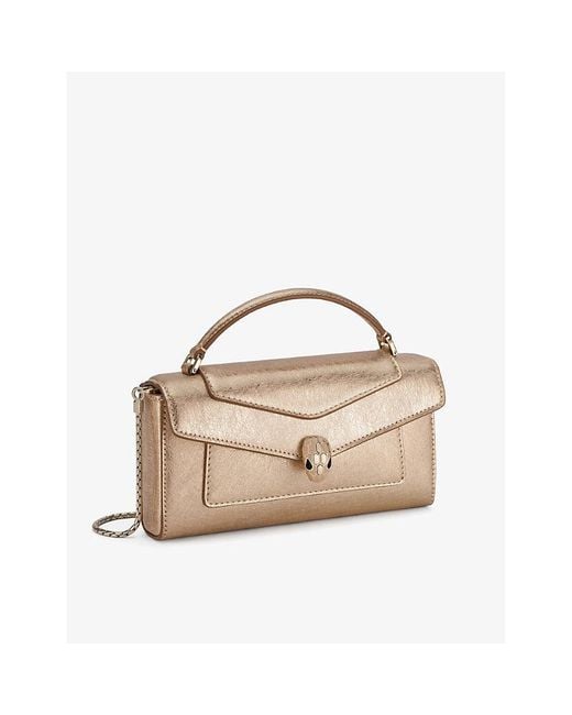 BVLGARI Metallic Serpenti Forever Leather Cross-Body Phone Case