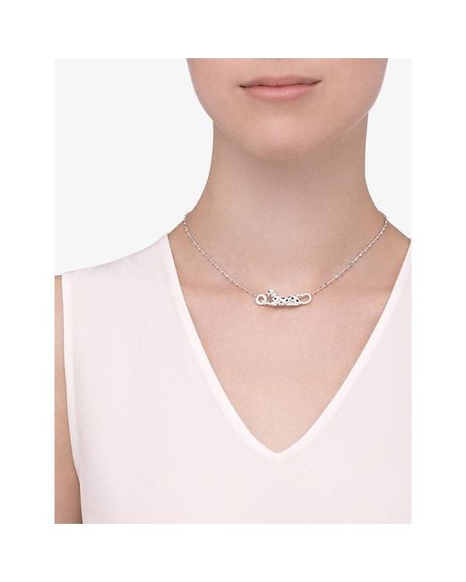 Cartier Metallic Panthère De 18Ct- Lacquer, Emerald And Diamond Necklace