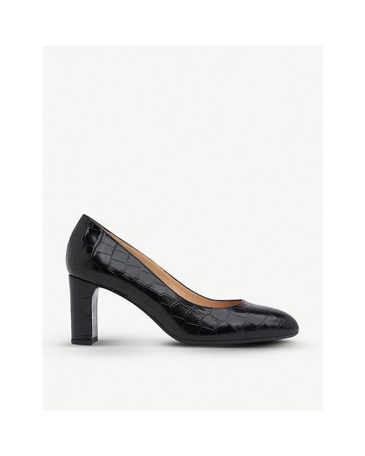 L.K.Bennett Black Winola Mock-croc Leather Courts