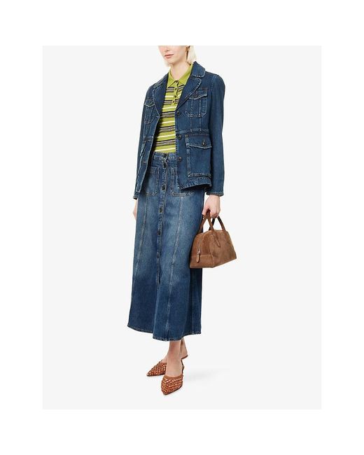 ME+EM Blue Slim Utility Cotton Jacket
