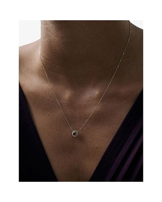 Astley Clarke White July Birthstone 14Ct- Ruby And 0.08Ct Lab-Grown Diamond Pendant Necklace