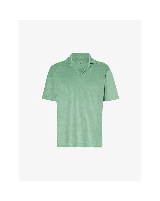 Paul Smith Green Towel Stripe Open-collar Regular-fit Cotton-blend Shirt Xx for men