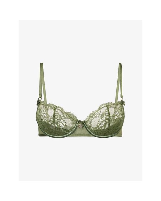 Lounge Underwear Green Brianna Plunge Lace Bra