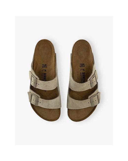Birkenstock Natural Arizona Two-Strap Suede Sandals for men